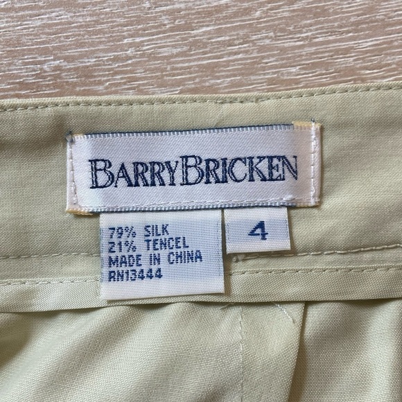 Vintage Barry Bricken Nordstrom Silk Blend Light Green Soft Shorts Pockets - Picture 8 of 9
